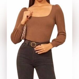 NWT Reformation Vita Ribbed Knit Top